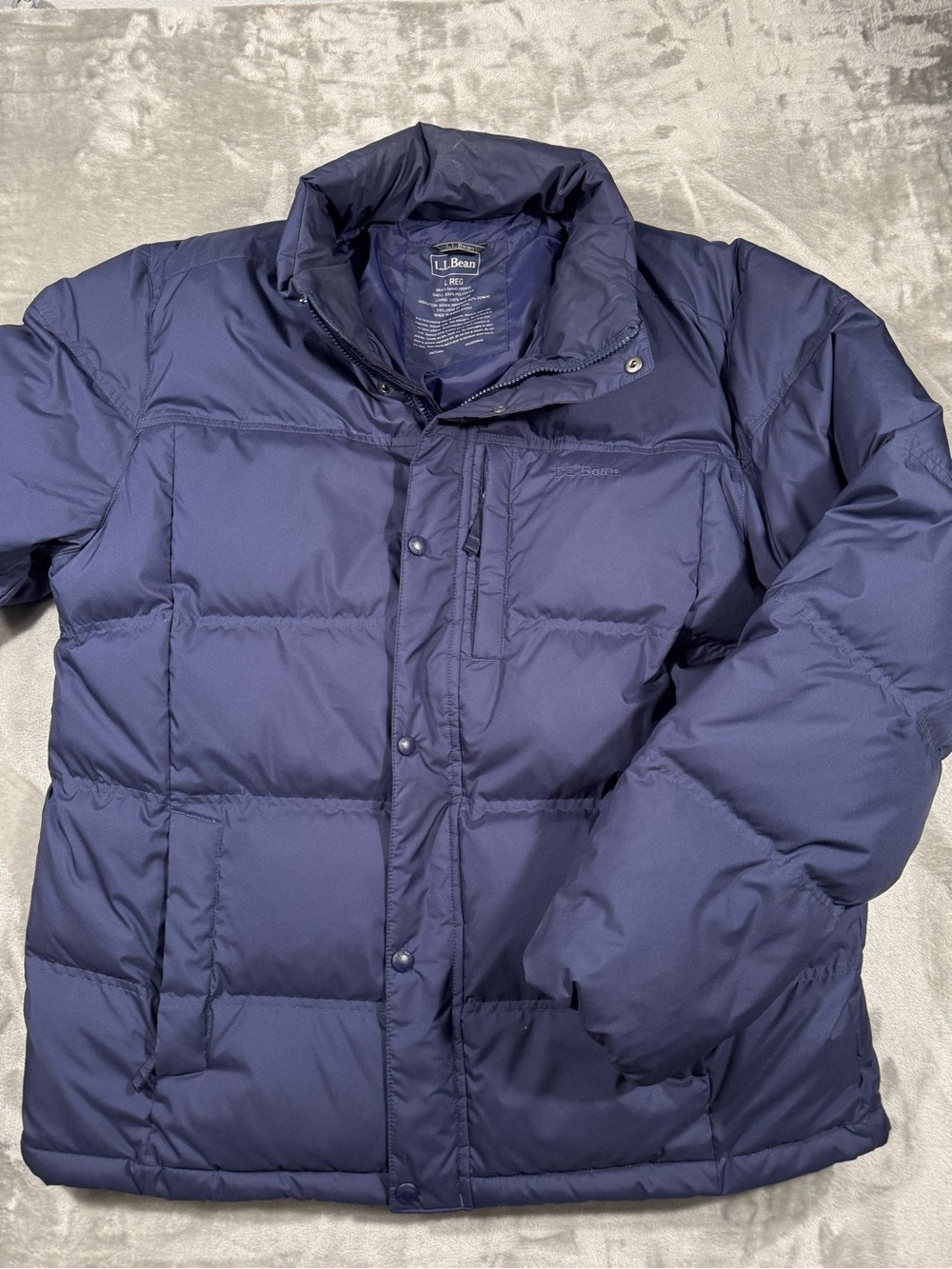L.L. Bean Men's Navy Down Puffer Jacket Heavyweight Lined Winter L